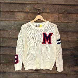 GRL Japan Cream hand-made meshnet crewneck